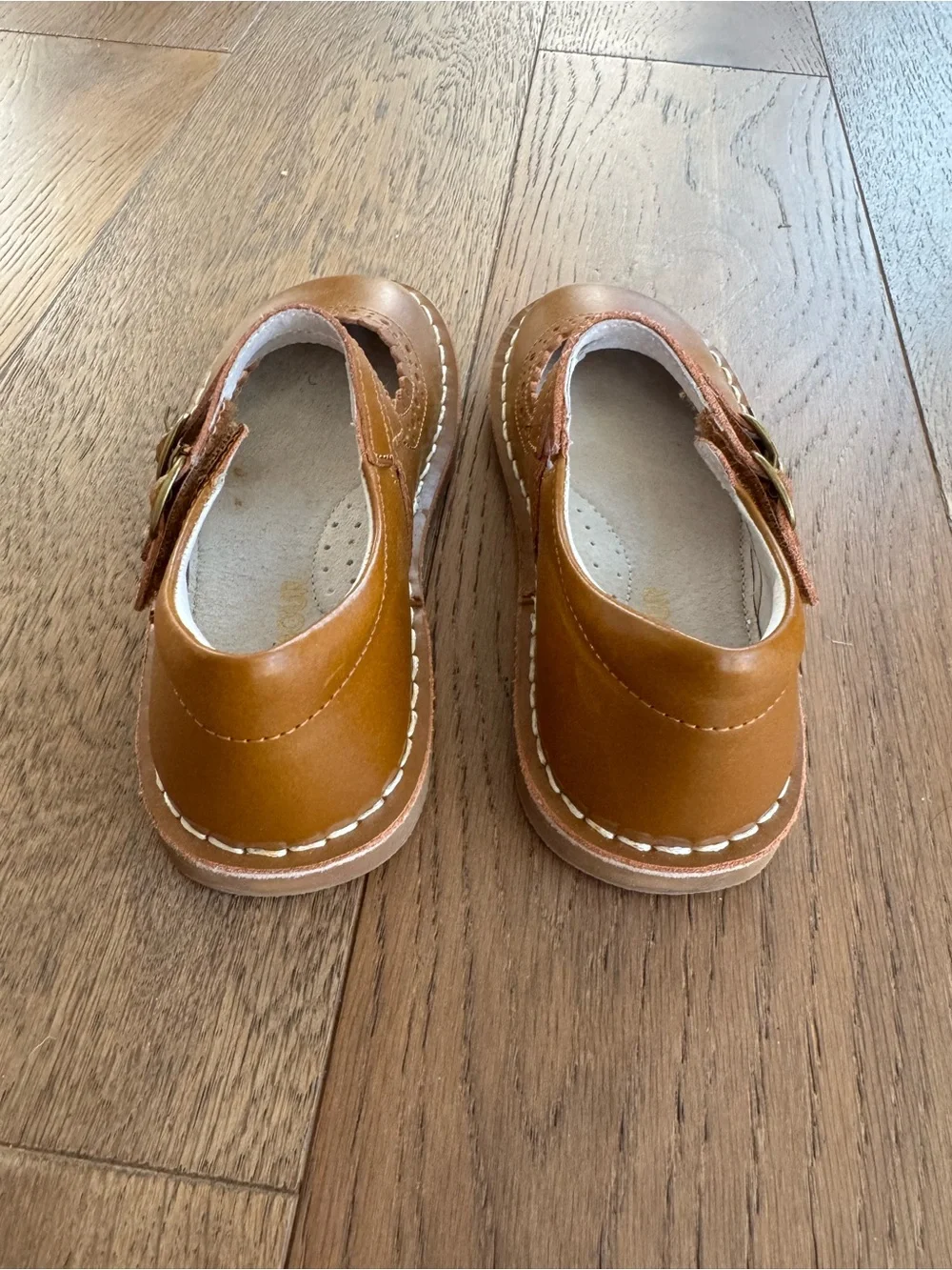 L’Amour Kids Tan Camel Tatiana Double Strap Mary Jane Shoes. Sz Toddler 11